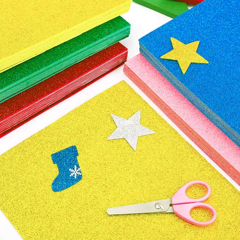 Mluchee 10 Sheets Glitter Cardstock Paper Self-adhesive Backs 30 X 20cm A4 Paper for New Year Thanksgiving Christmas Fall Decorations, DIY Crafts Card Scrapbook (Yellow) - Image 3